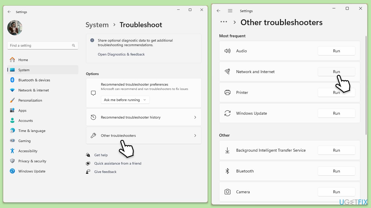 مستكشف أخطاء الشبكة ومصلحها