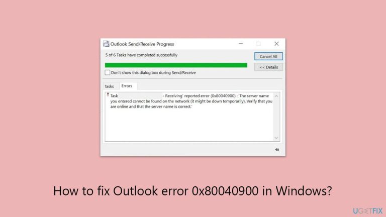كيفية إصلاح خطأ Outlook 0x80040900 في Windows؟