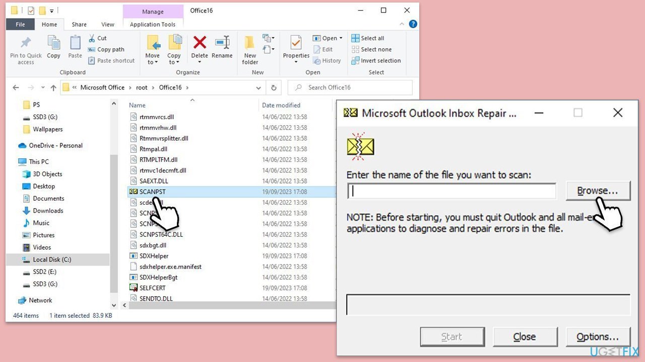 إعادة إنشاء ملفات PST/OST