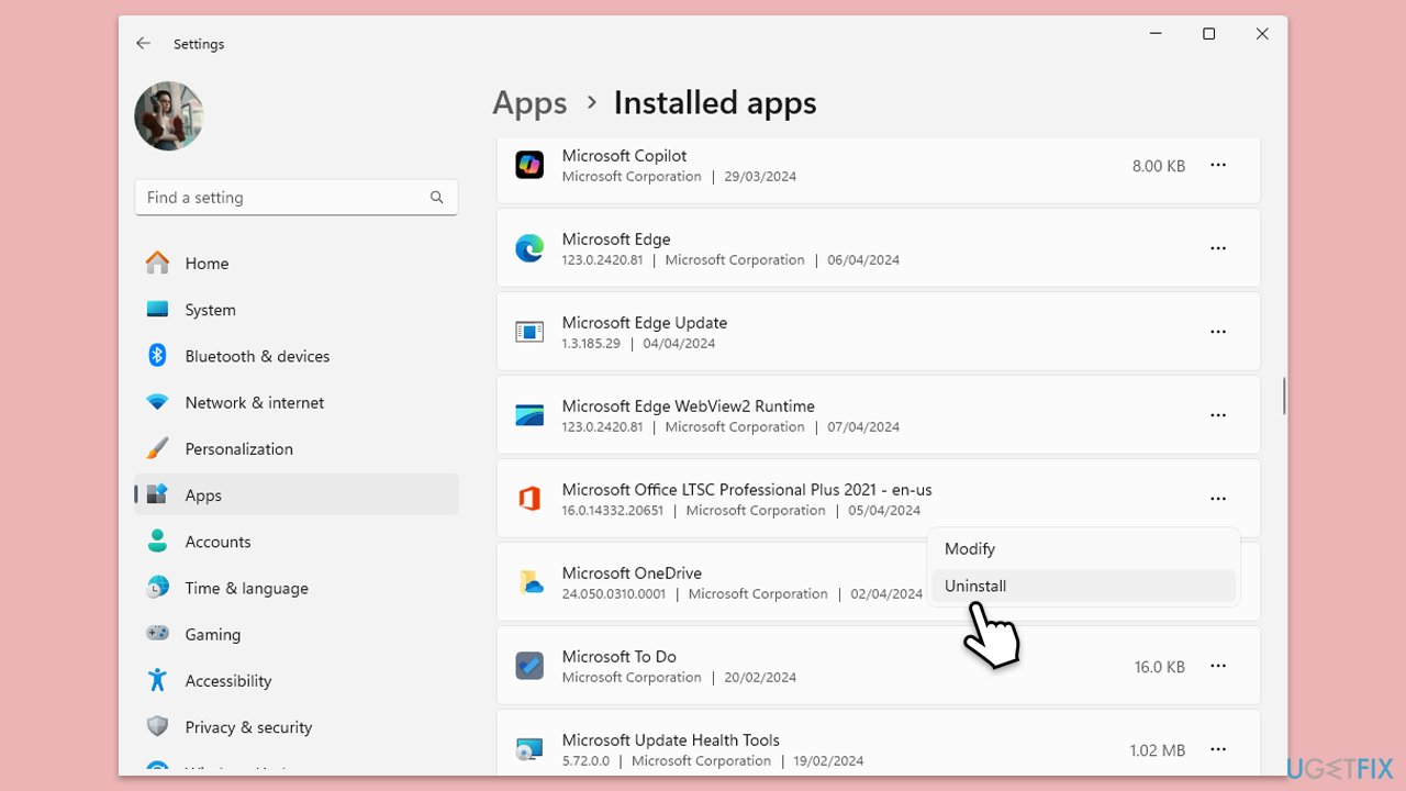 إعادة تثبيت Outlook