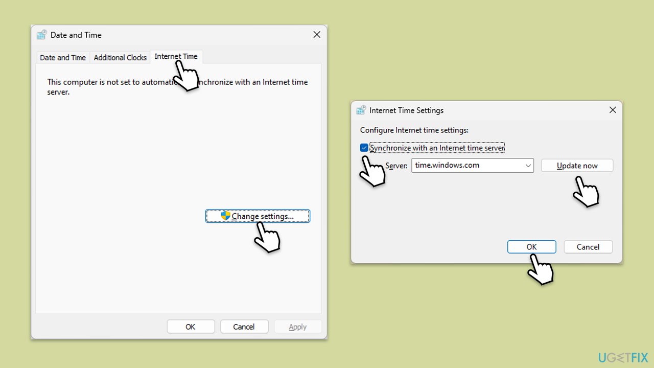 التحقق من الوقت والتاريخ