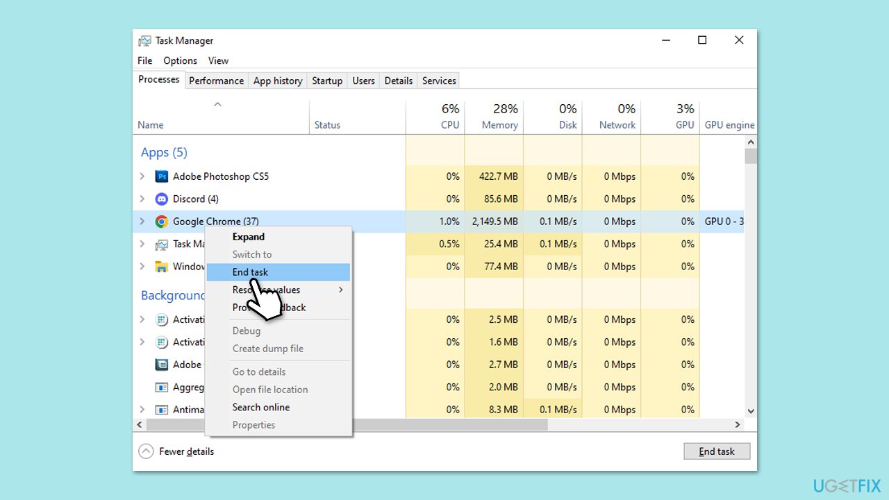 إعادة تشغيل Chrome
