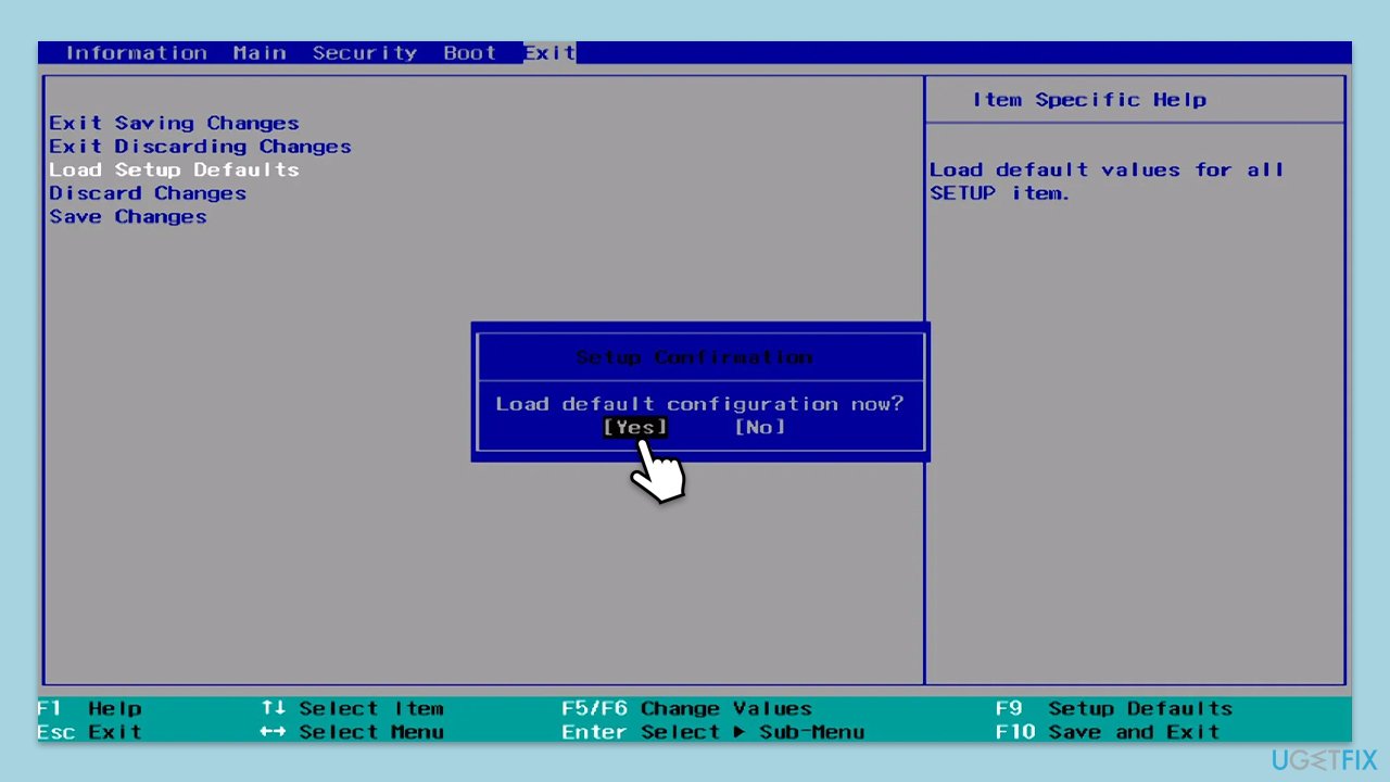 إعادة تعيين BIOS