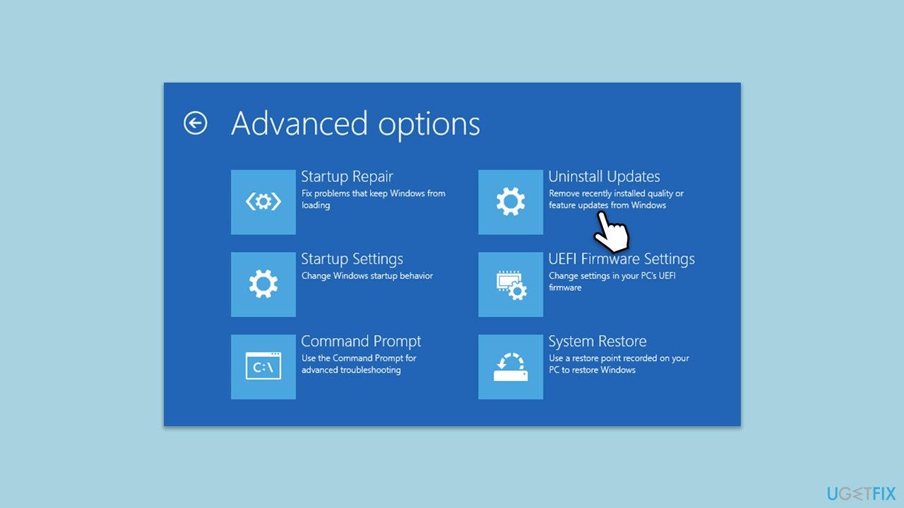 إلغاء تثبيت التحديثات