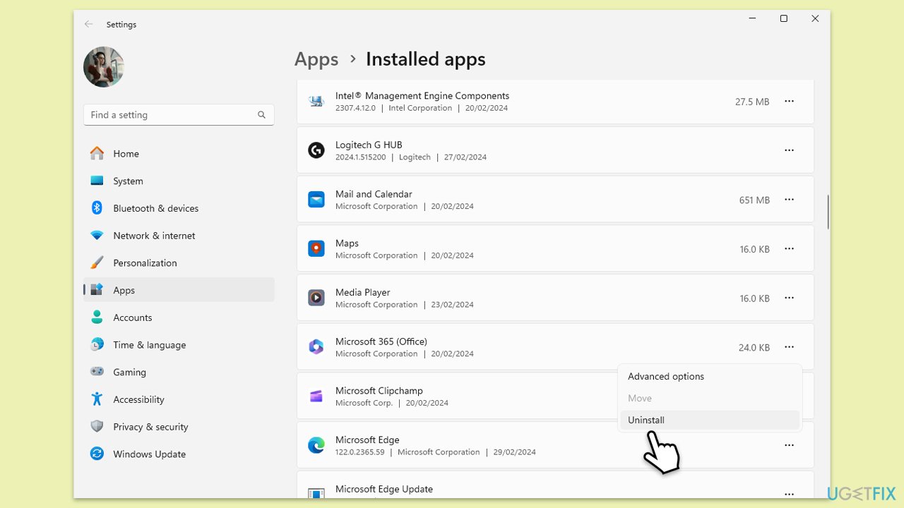 إعادة تثبيت Office