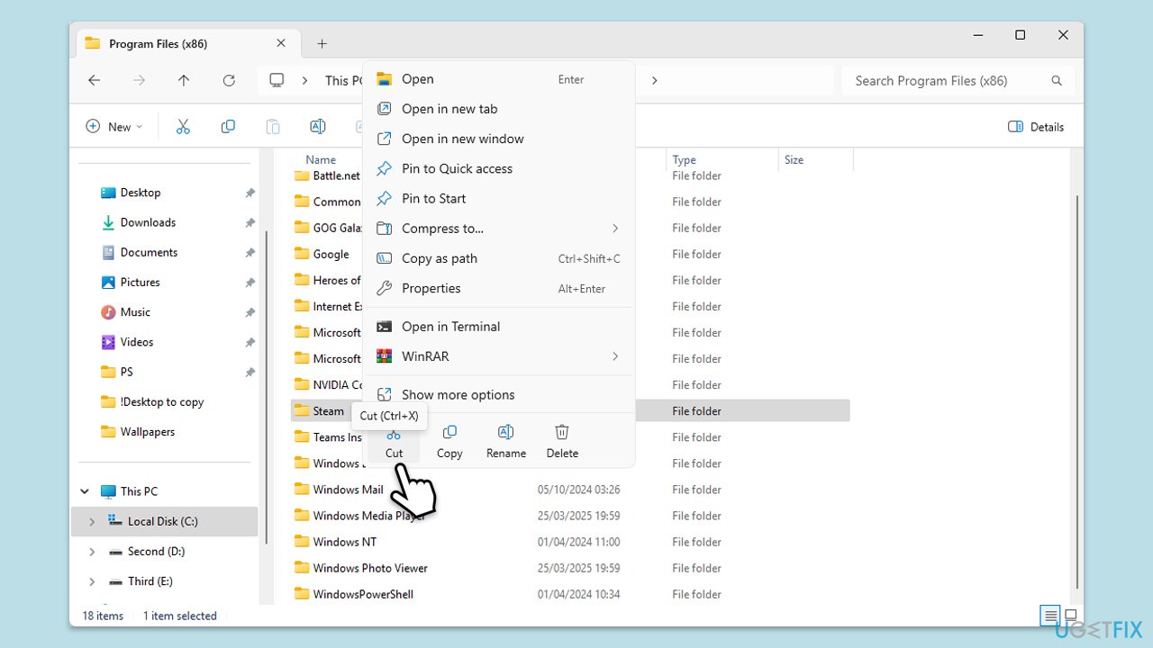 نقل مجلد Steam