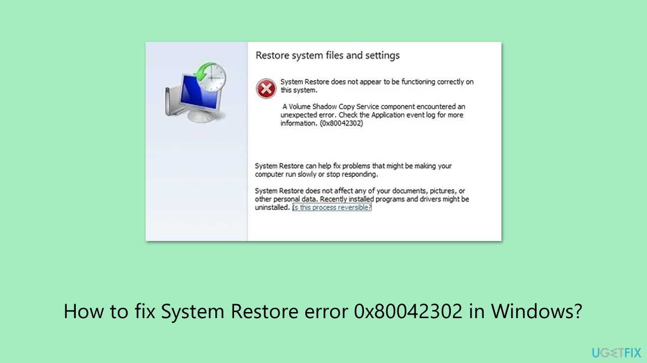 كيفية إصلاح خطأ استعادة النظام 0x80042302 في Windows