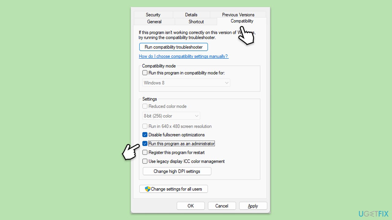 تشغيل كمسؤول