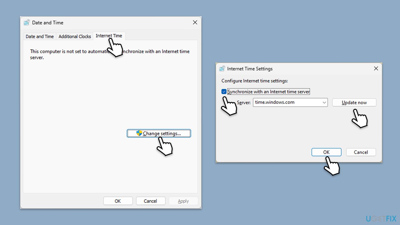 التحقق من الوقت والتاريخ