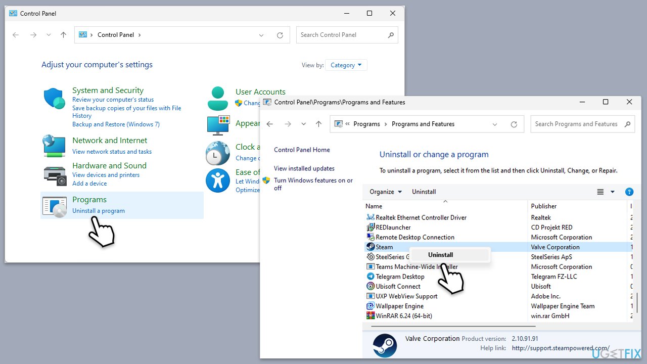 إعادة تثبيت Steam