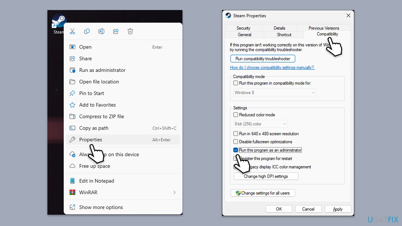 تشغيل كمسؤول