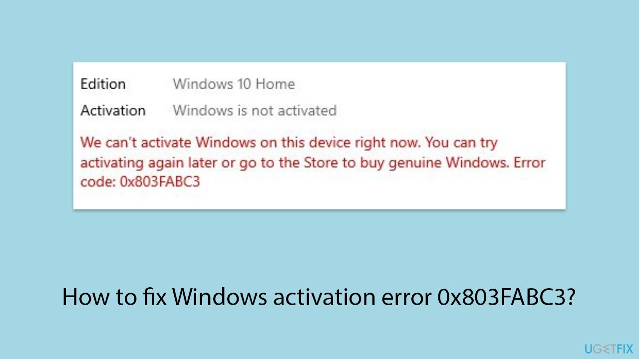 كيفية إصلاح خطأ تنشيط Windows 0x803FABC3