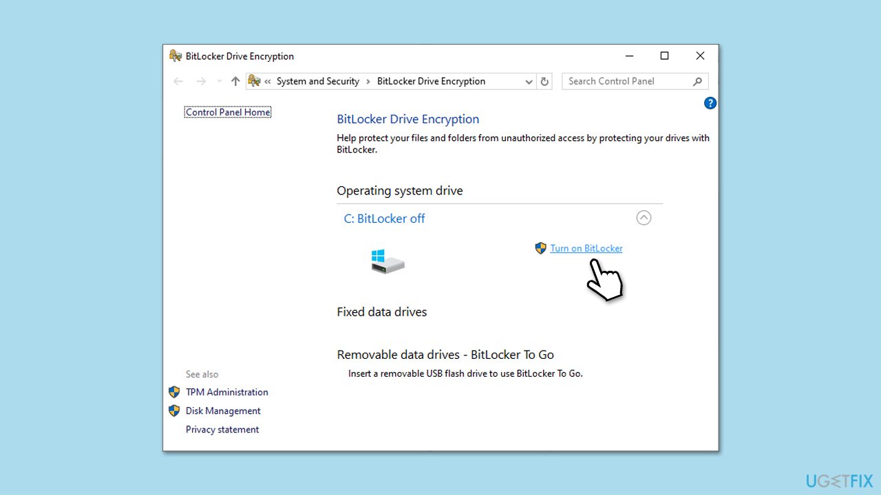 إعادة تمكين BitLocker