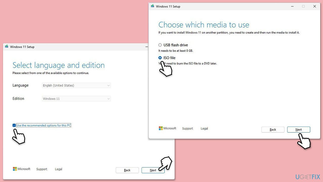 إنشاء وسائط تثبيت