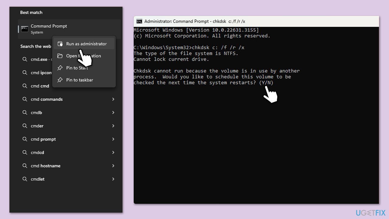 فحص القرص بحثًا عن الأخطاء