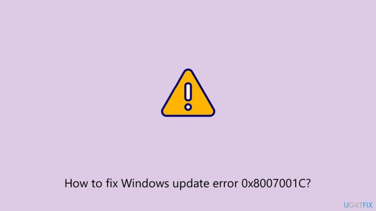 كيفية إصلاح خطأ تحديث Windows 0x8007001C؟