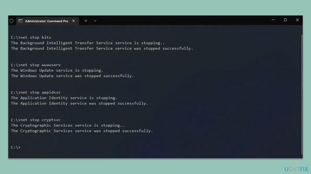 إعادة تعيين مكونات تحديث Windows