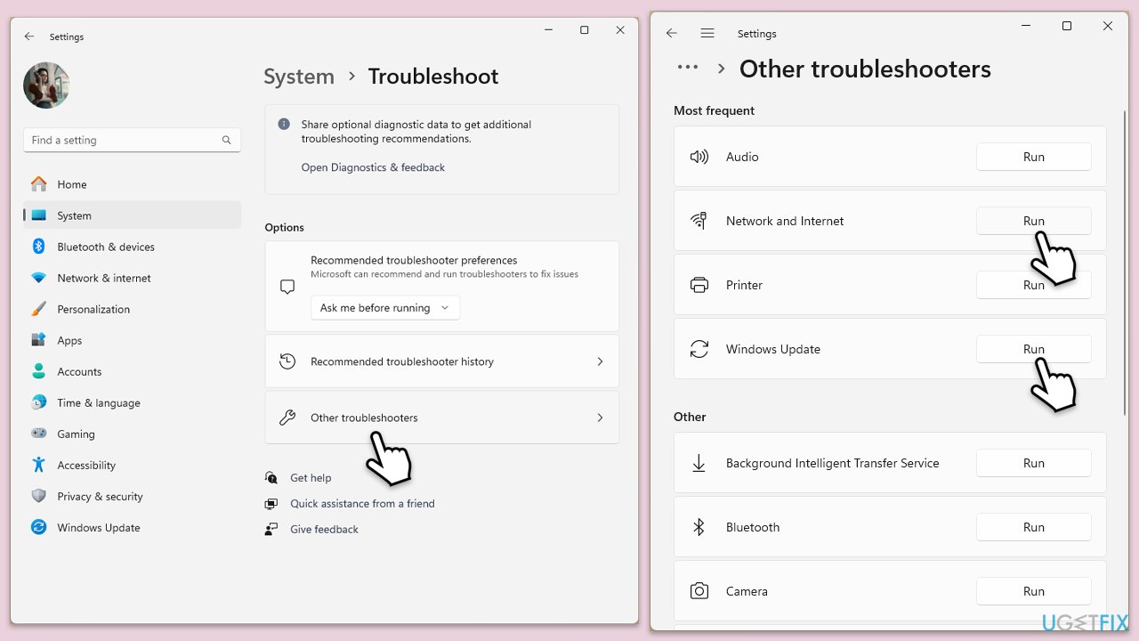 تشغيل مستكشفات الأخطاء ومصلحاتها