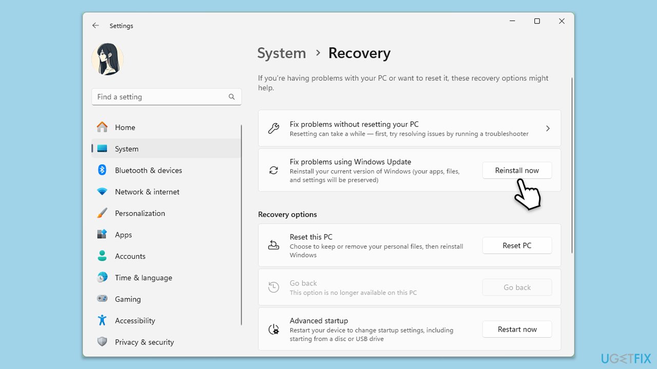استخدام ميزة "إصلاح المشكلات باستخدام Windows Update"
