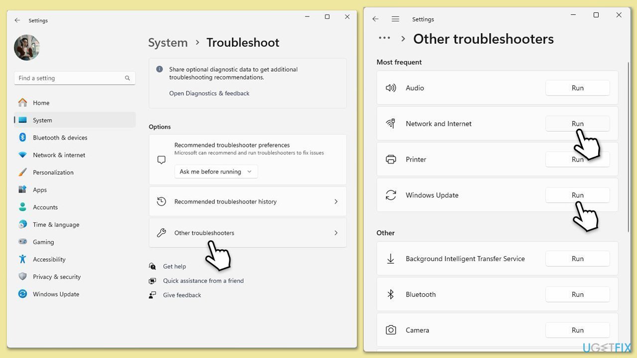 تشغيل مستكشفات الأخطاء ومصلحاتها