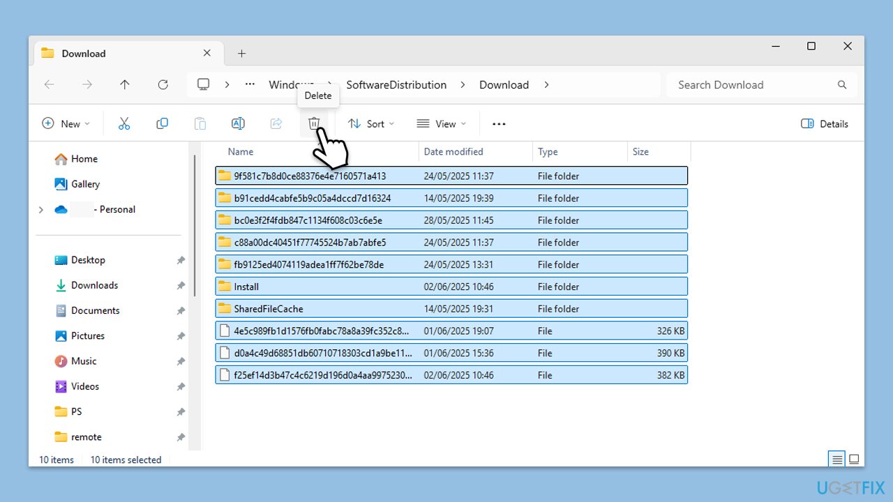 مسح مجلد SoftwareDistribution