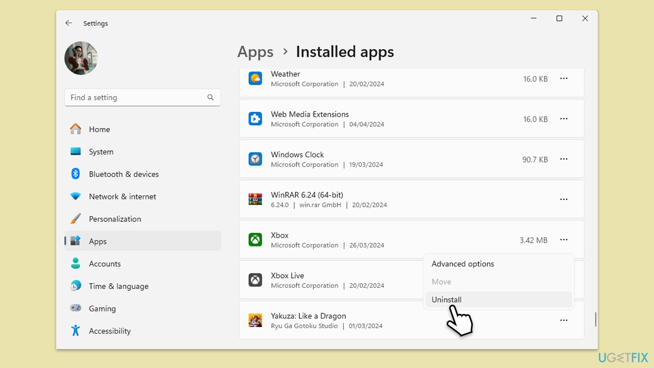 إعادة تثبيت تطبيق Xbox