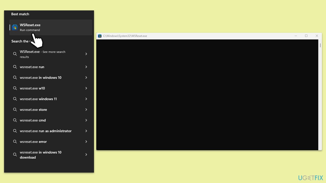 إعادة تعيين ذاكرة التخزين المؤقت للمتجر