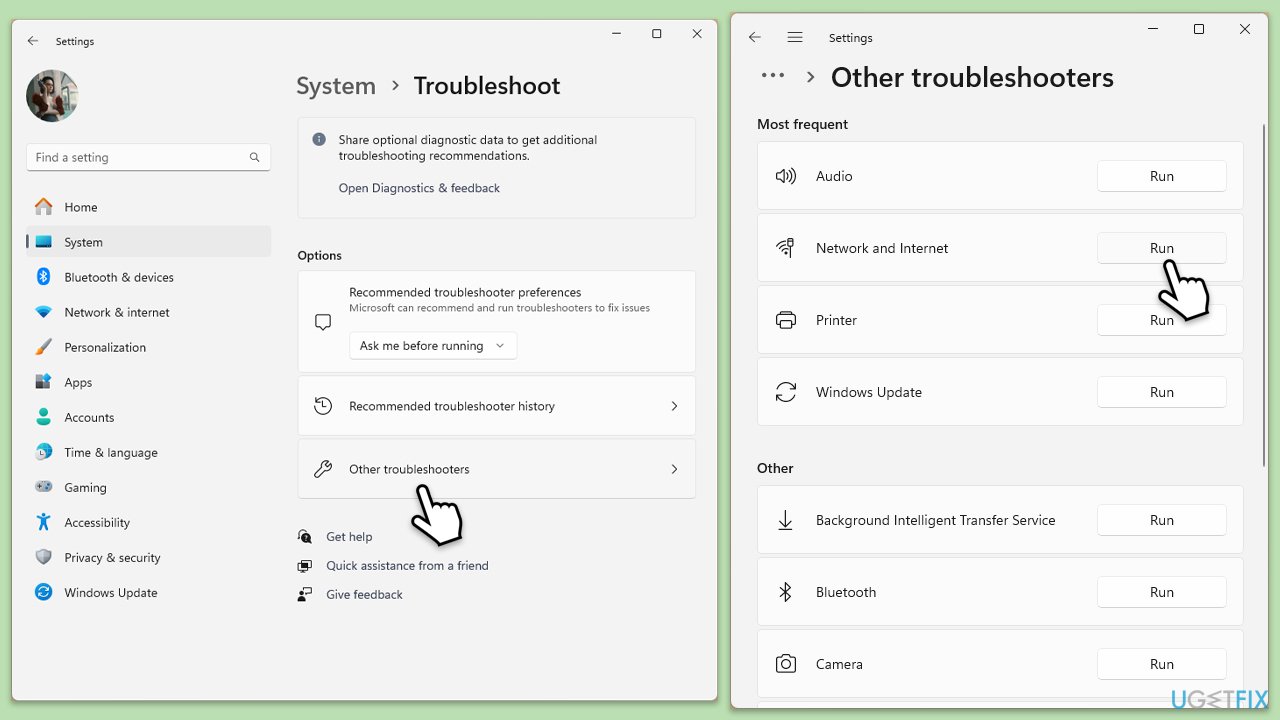 مستكشف أخطاء الشبكة ومصلحها