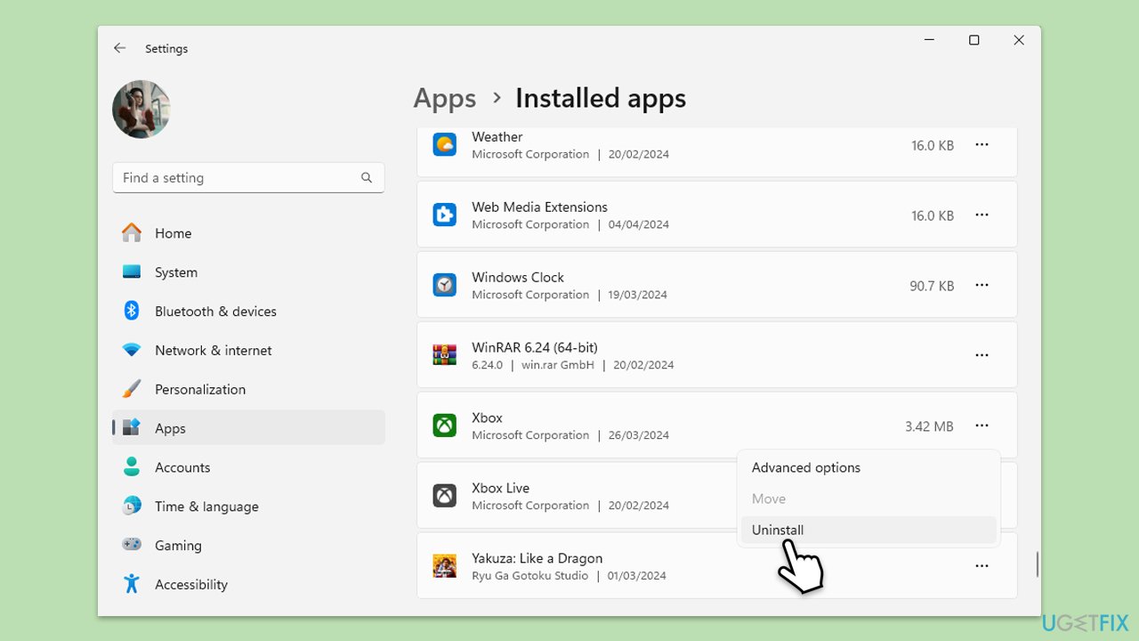 إعادة تثبيت تطبيق Xbox