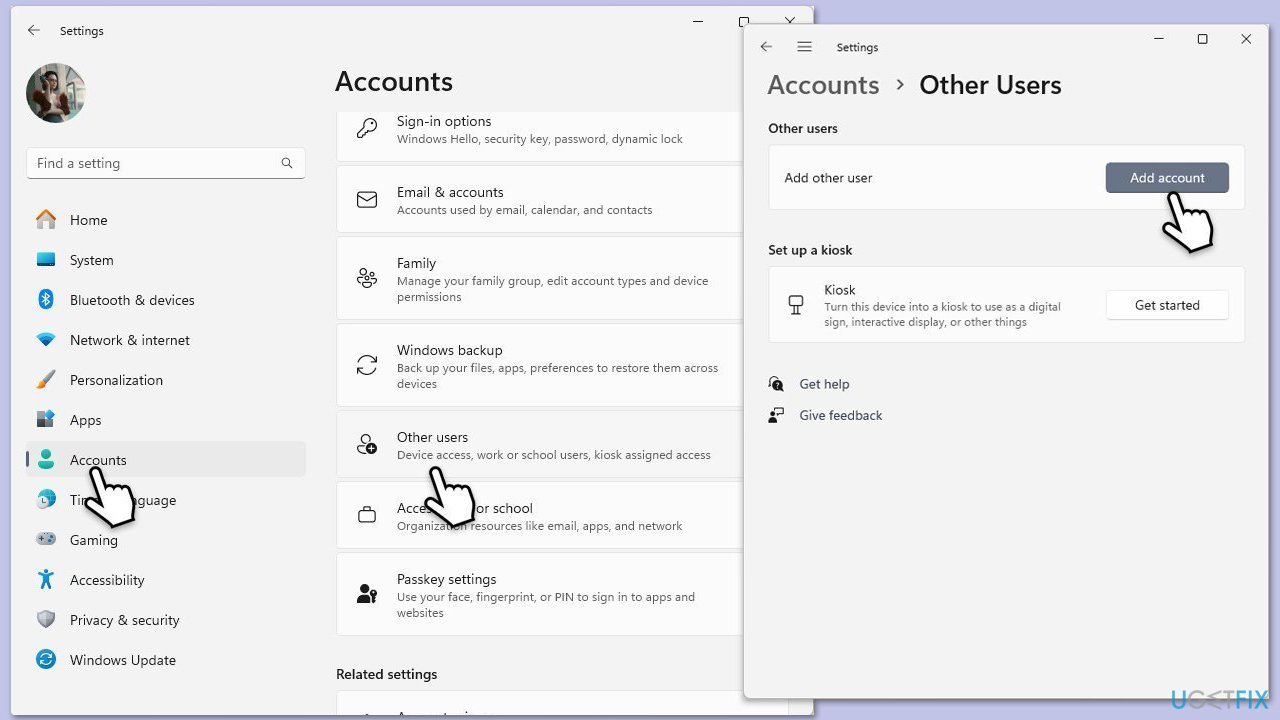 إنشاء حساب مستخدم جديد