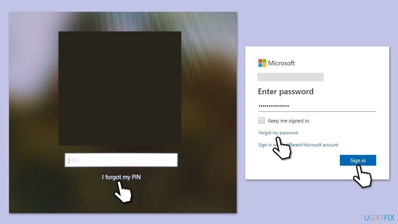 استخدام نسيت رقم التعريف الشخصي (PIN)