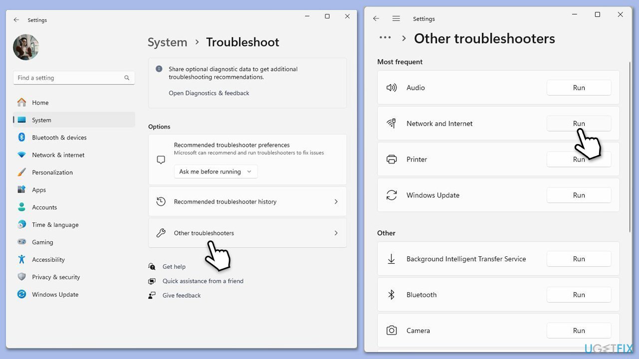 مستكشف أخطاء الشبكة ومصلحها