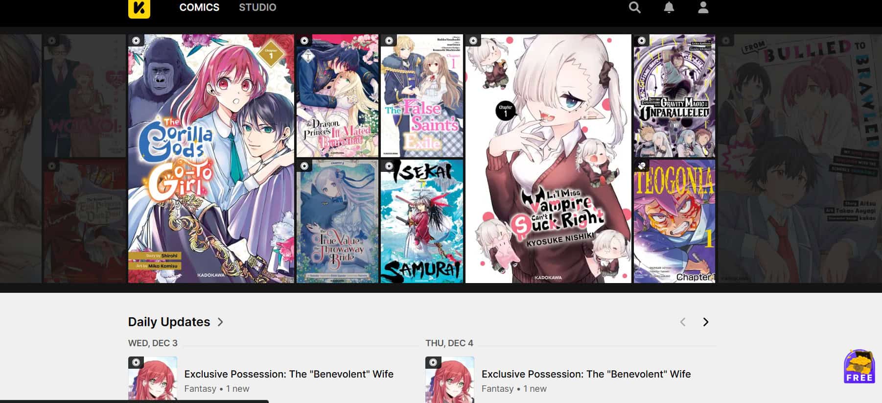 INKR Comics | أفضل المواقع لقراءة المانهوا بشكل قانوني