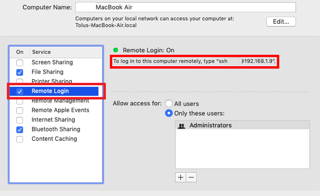 خادم SCP الأصلي لـ Mac OS