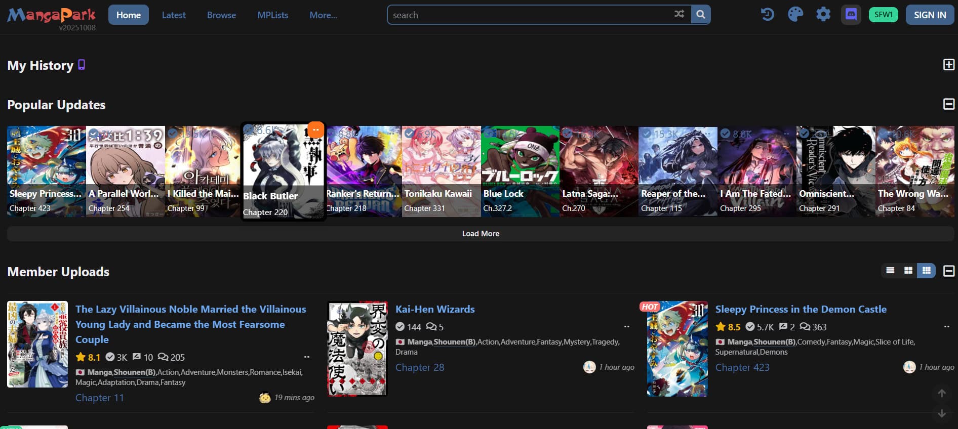 MangaPark | أفضل المواقع لقراءة المانها بشكل قانوني
