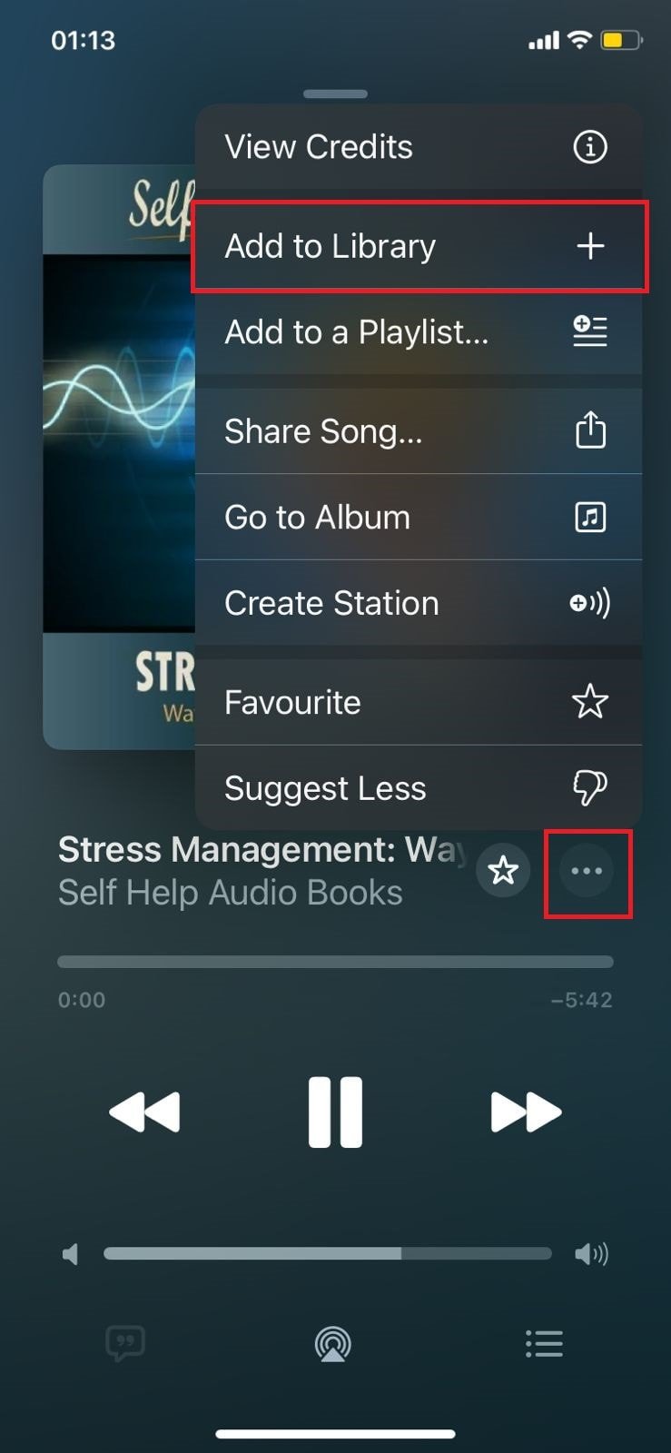 اختر إضافة إلى المكتبة