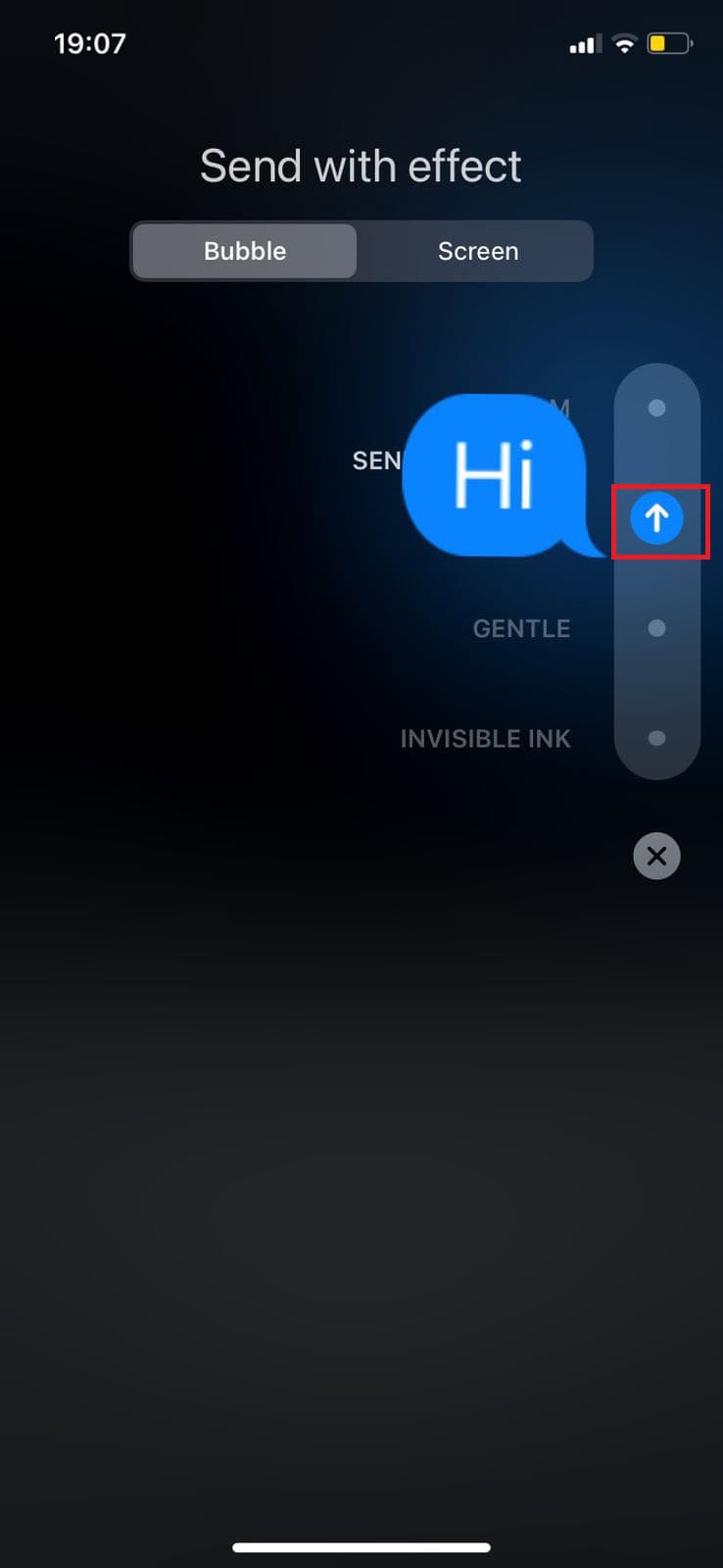 اضغط على أيقونة الإرسال