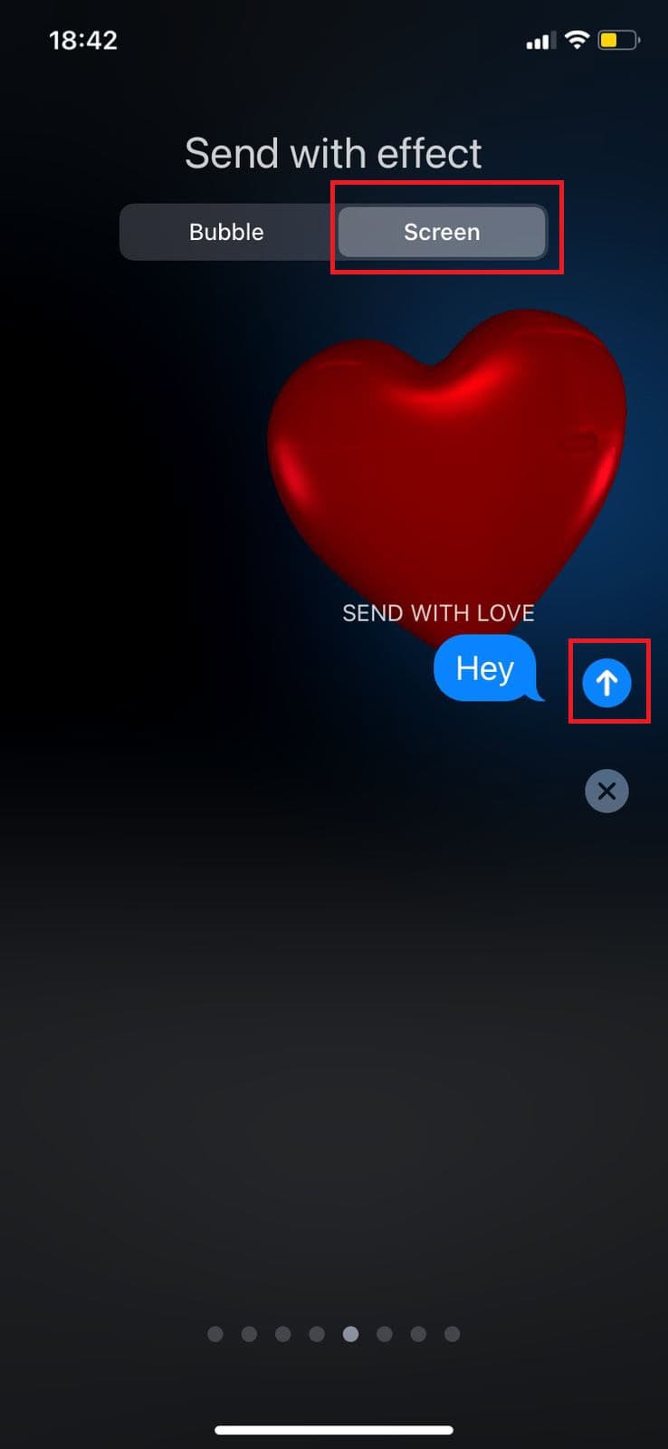 اضغط على أيقونة الإرسال