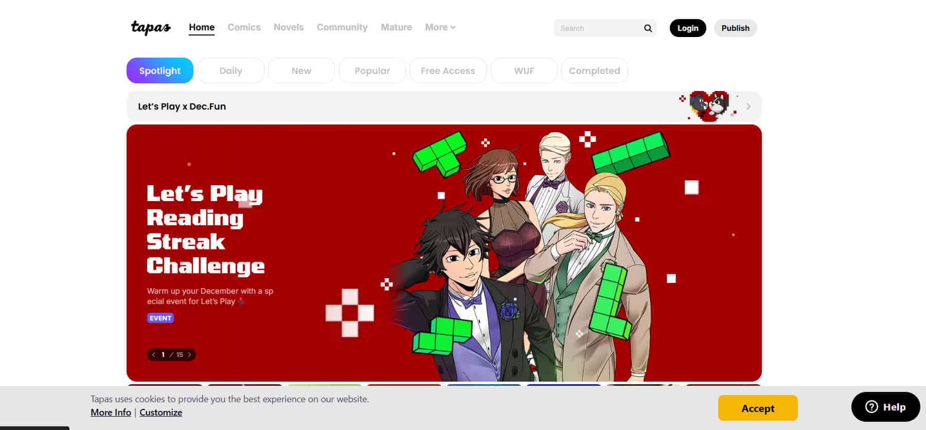 Tapas | أفضل المواقع لقراءة المانها بشكل قانوني