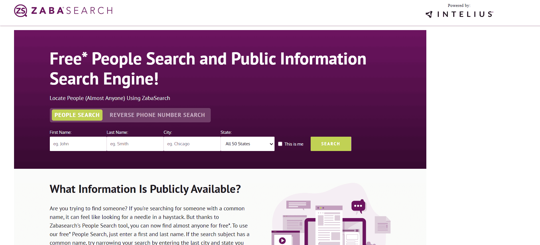 Zabasearch | أفضل مواقع البحث عن الأشخاص المجانية