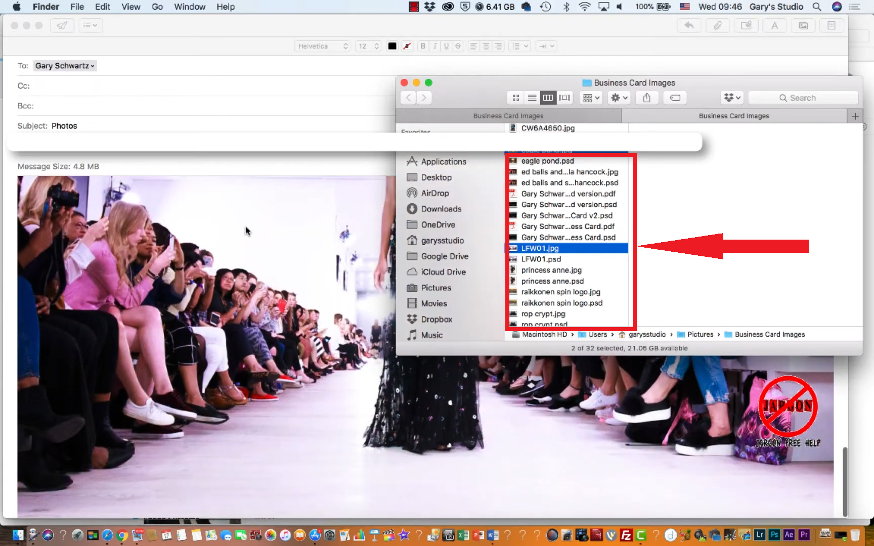 إضافة الصورة كمرفق
