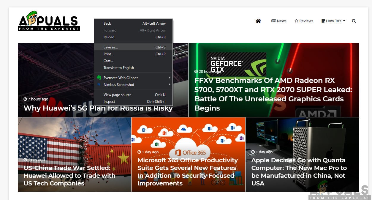 حفظ الموقع الإلكتروني محليًا