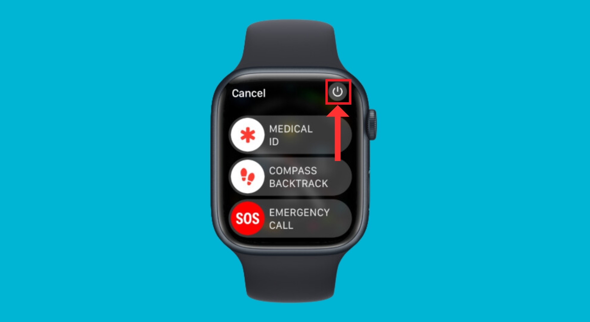 انقر على زر الطاقة