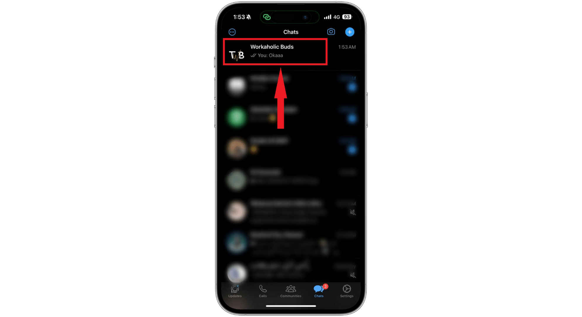 حدد الدردشة