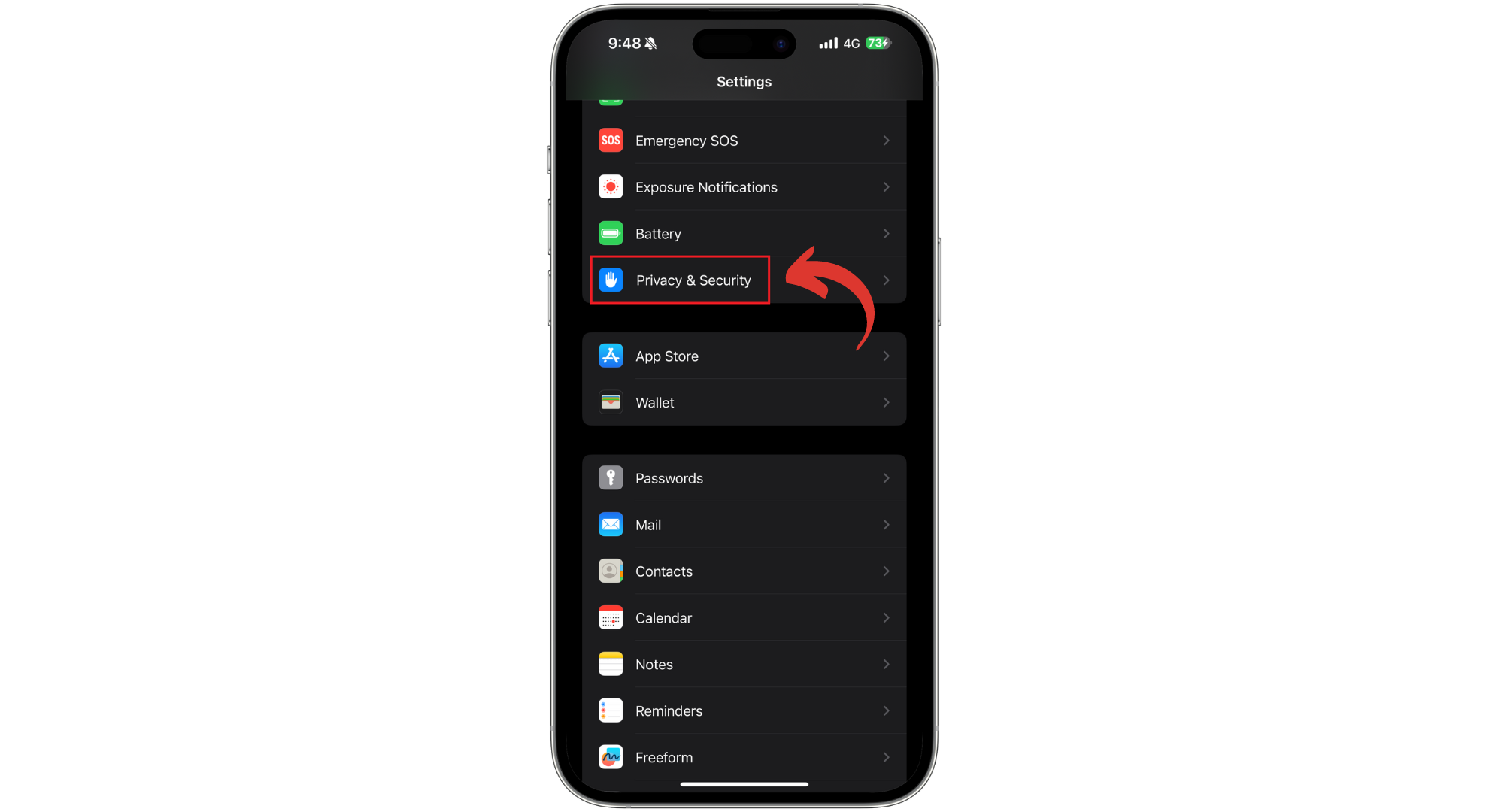 افتح إعدادات الخصوصية والأمان