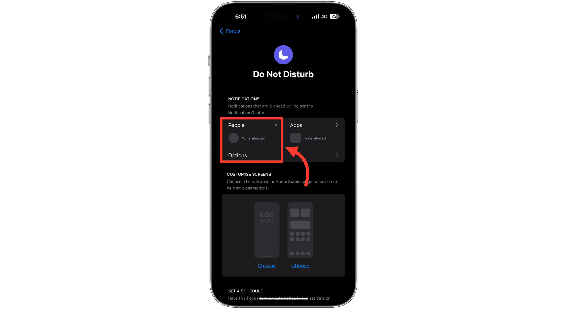 اضغط على علامة التبويب الأشخاص