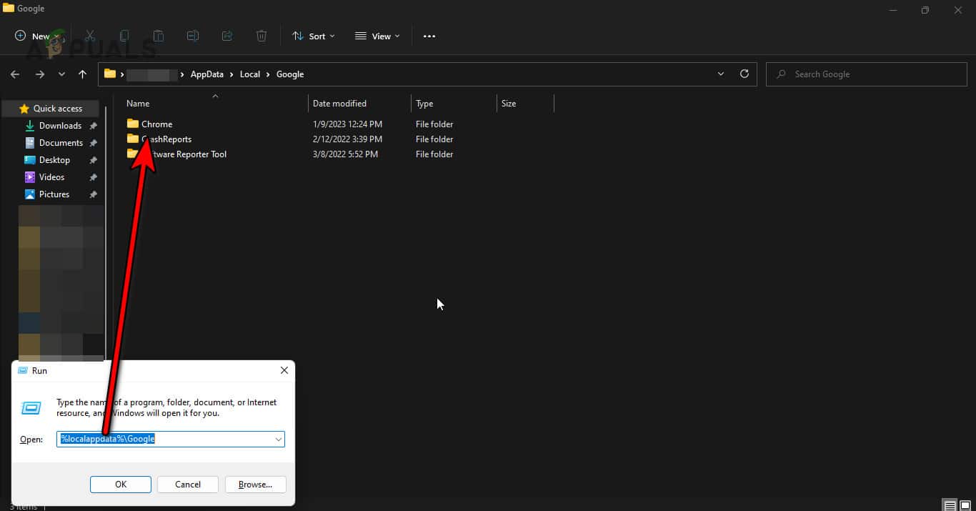 Delete the Chrome Folder in the Local App Data Directory