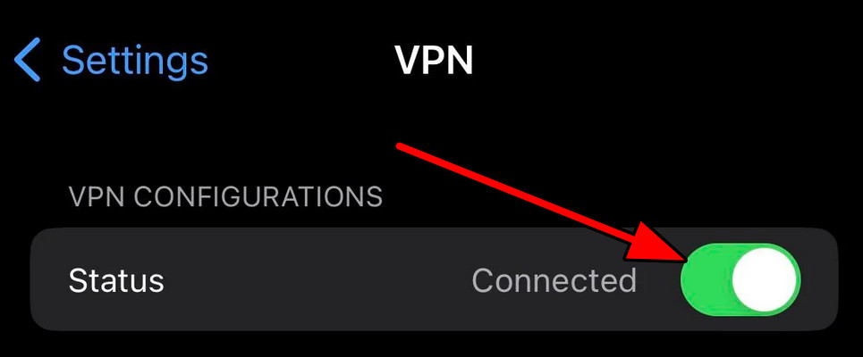 تعطيل VPN على iPhone