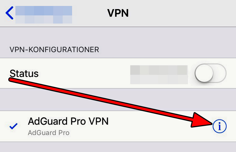 إزالة ملف تعريف VPN من iPhone