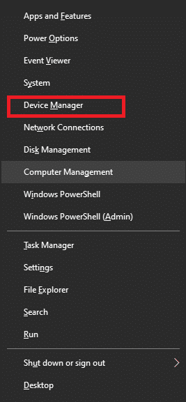 فتح إدارة الأجهزة من قائمة الوصول السريع في Windows